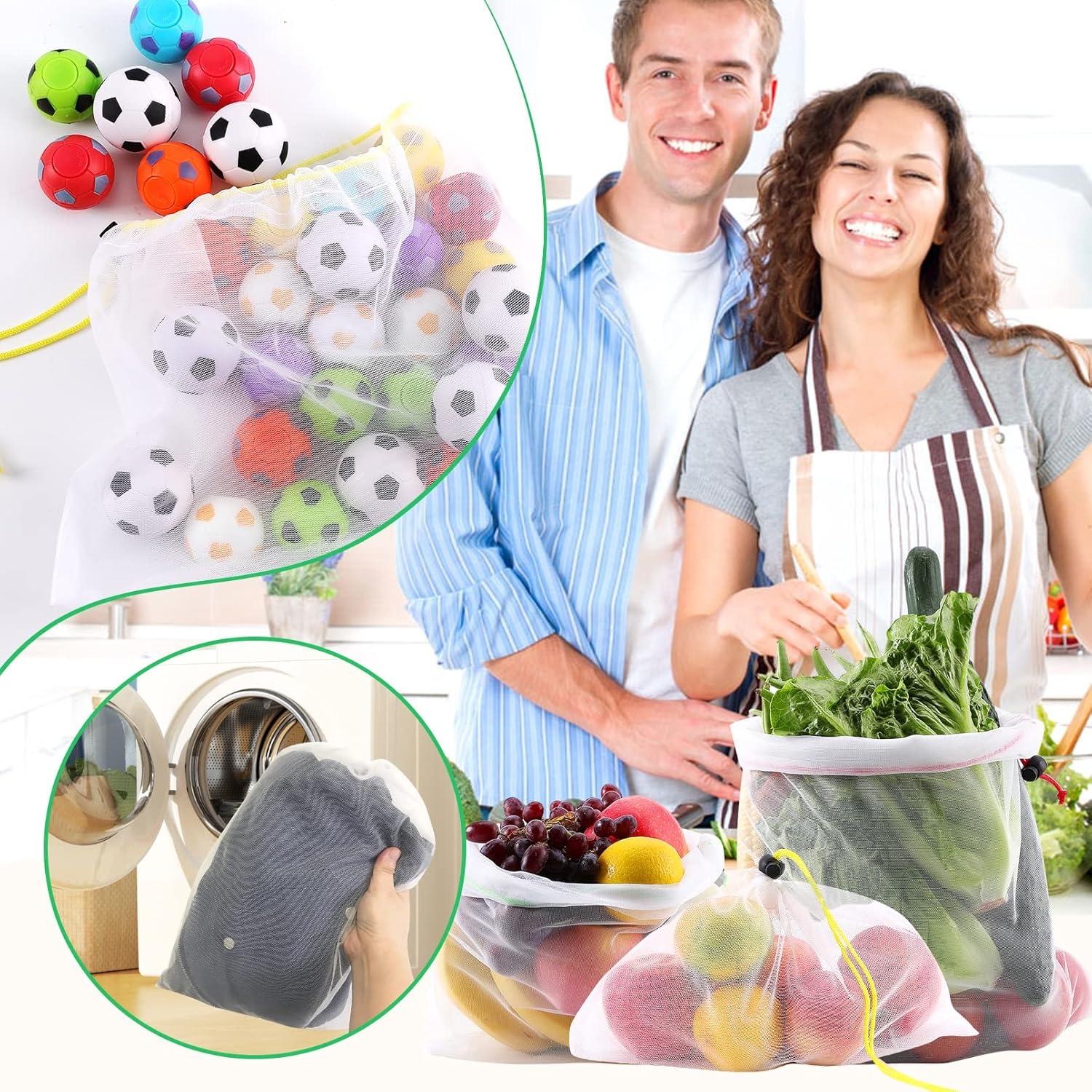 Paquete de 20 Bolsas Reutilizables de Malla para Productos