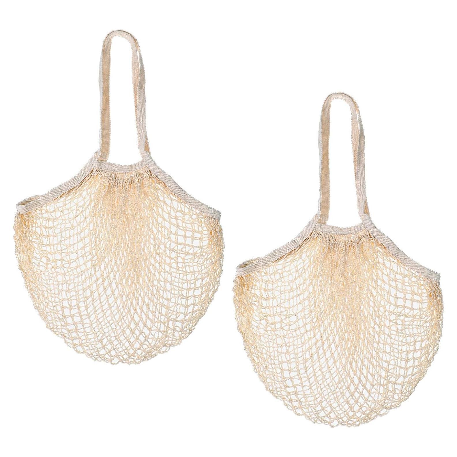 Bolsas de Compras de Malla Reutilizables Piriuuo 55x38cm Beige