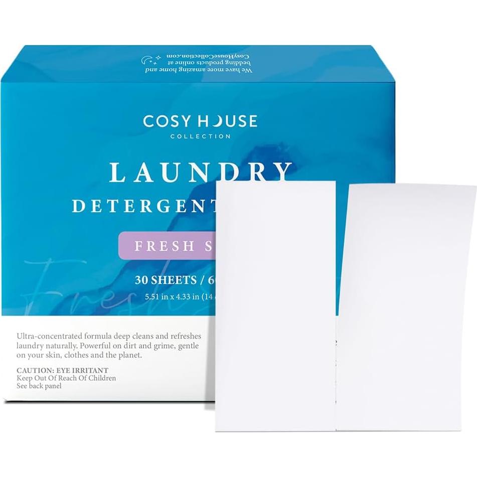 Hojas de Detergente para Ropa Cosy House - Aroma Fresco, 30 Hojas