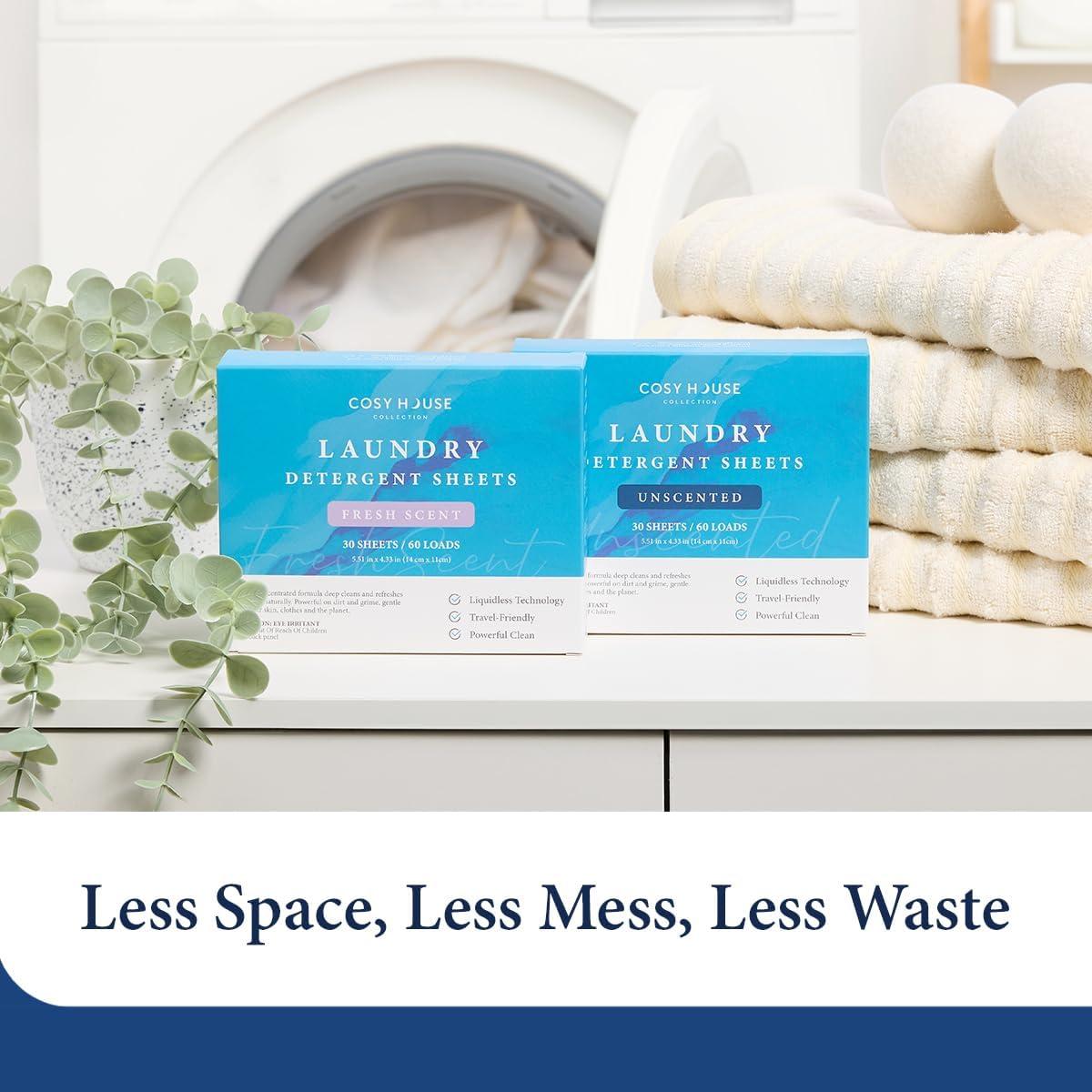 Hojas de Detergente para Ropa Cosy House - Aroma Fresco, 30 Hojas
