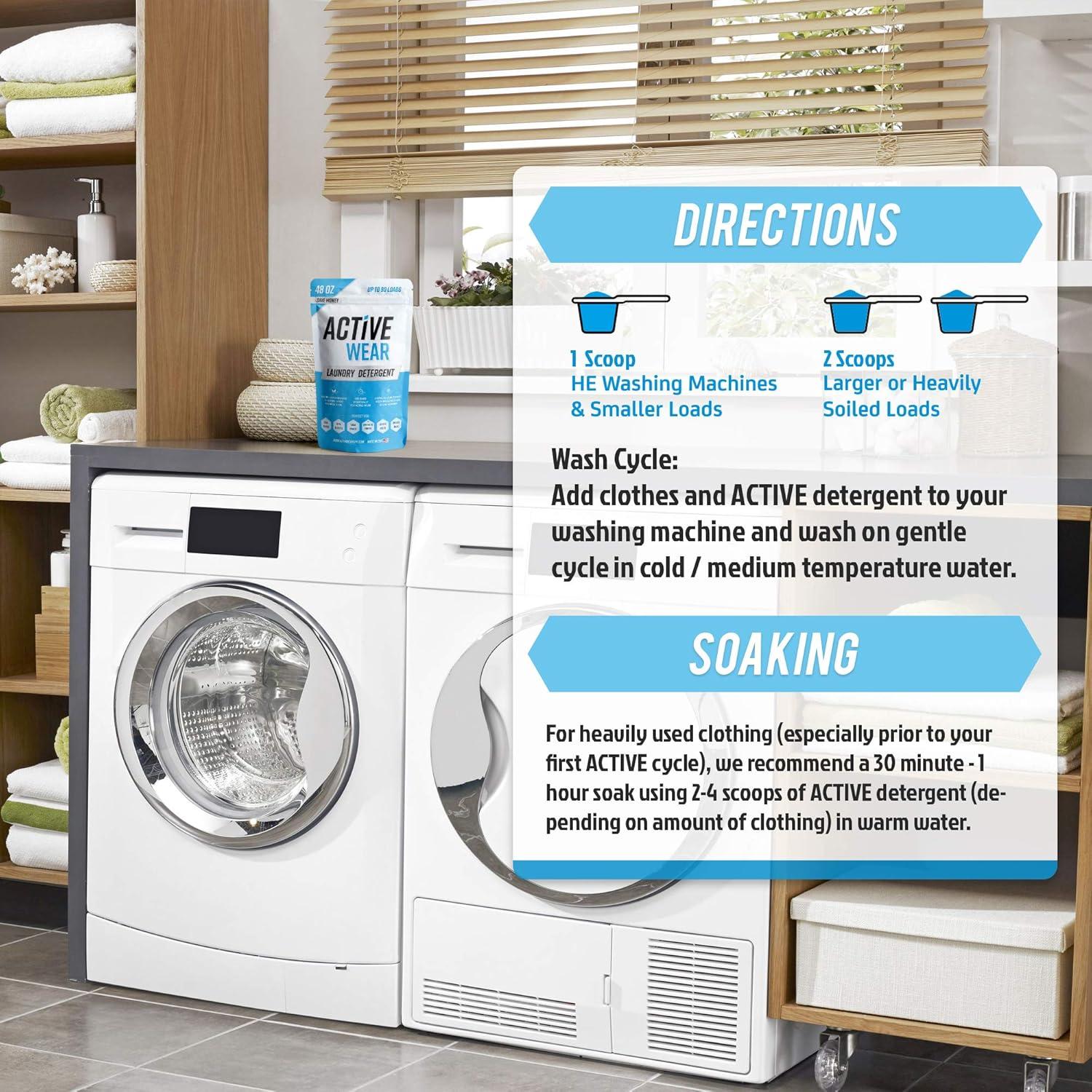 Detergente en Polvo ACTIVE para Ropa de Ejercicio 90 Cargas