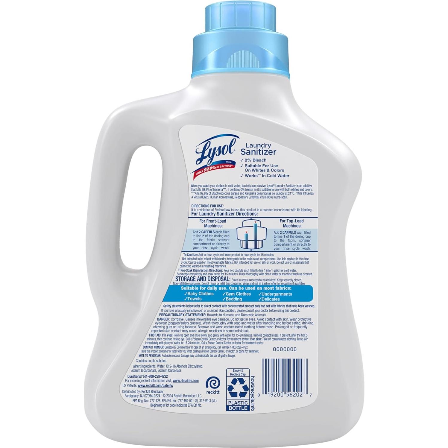 Aditivo Desinfectante para Ropa Lysol Libre y Claro 2.81 kg