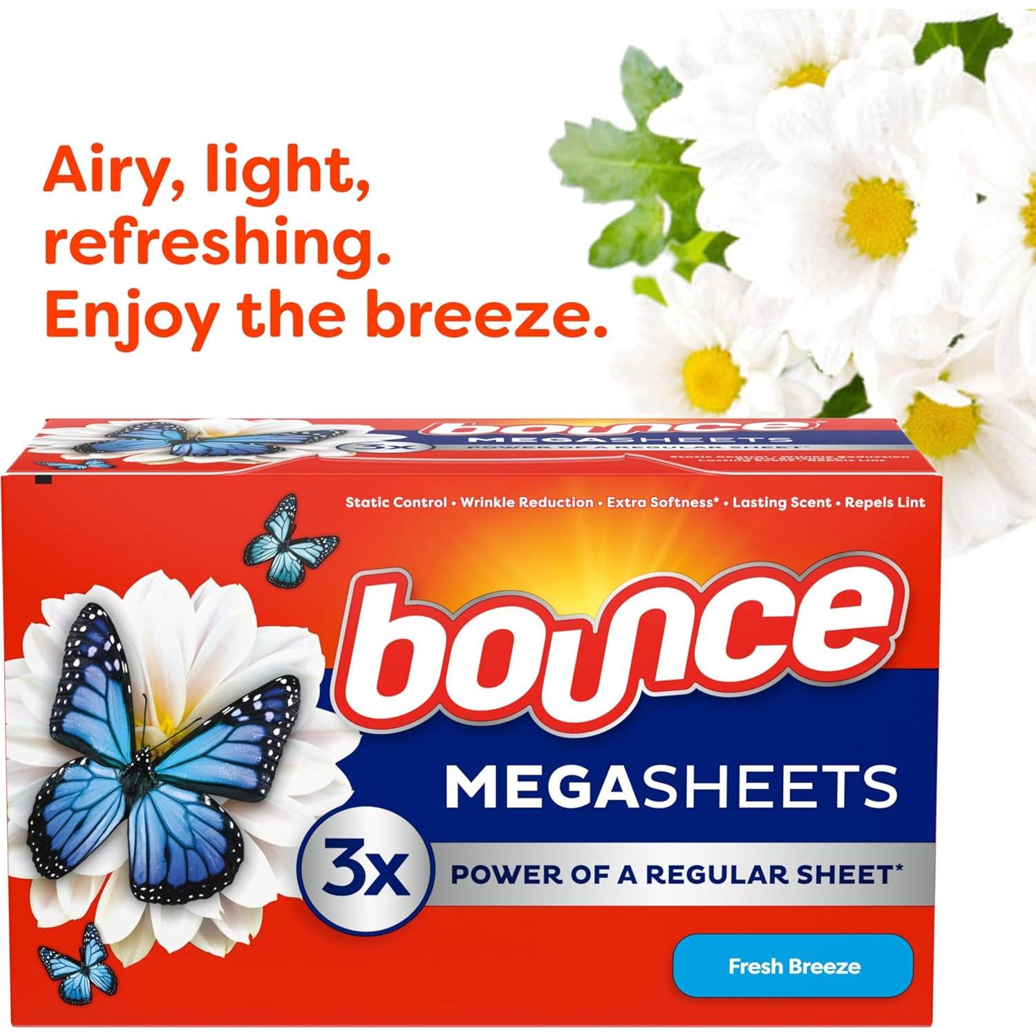 Hojas para Secadora Bounce Mega Brisa Fresca 130 Unidades