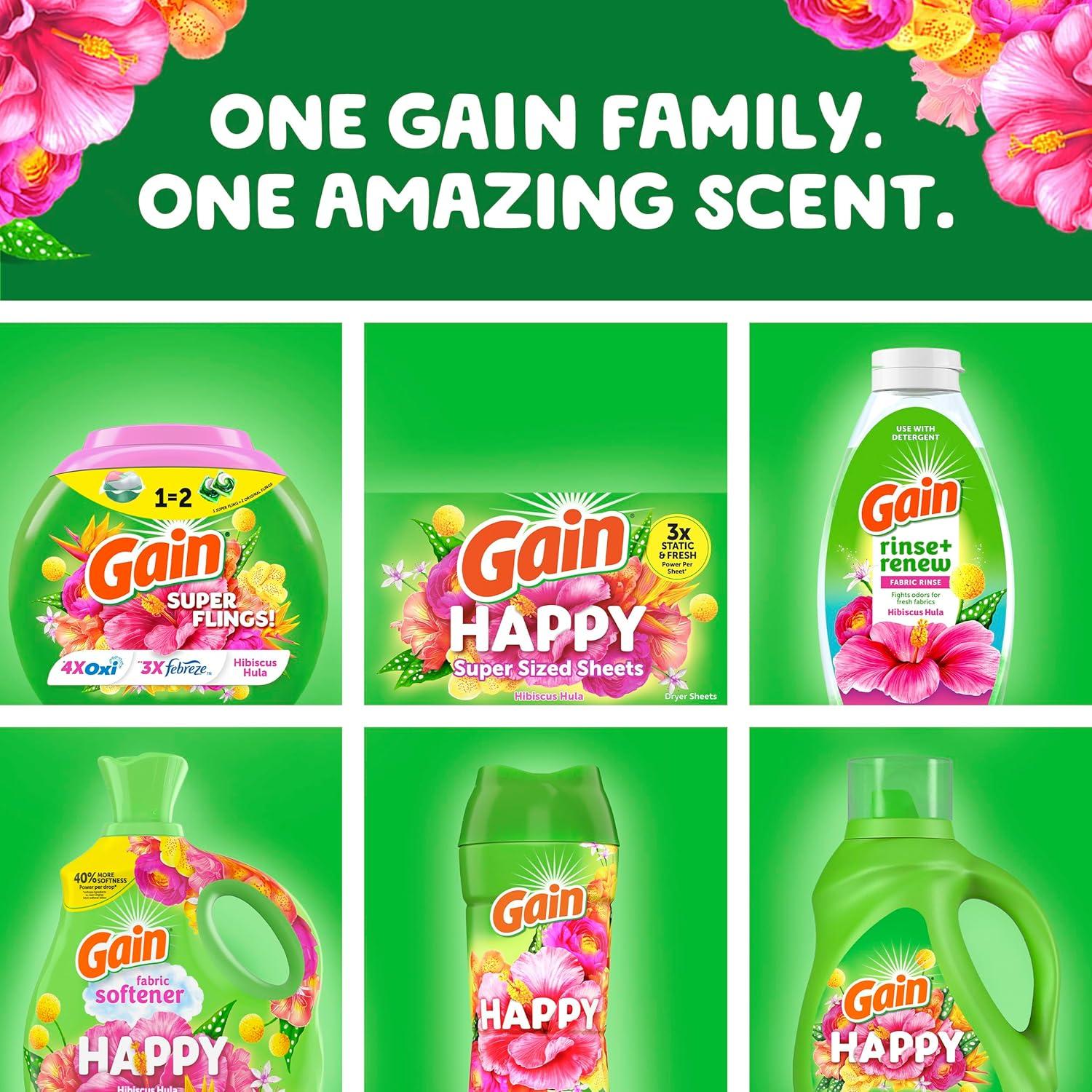 Detergente para Ropa Gain Super Flings 45 Cápsulas Hibisco Hula