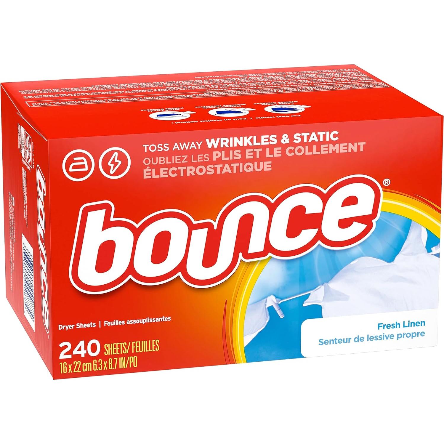 Hojas de Secadora Bounce Suavizante Tela Lino Fresco 240 Unidades