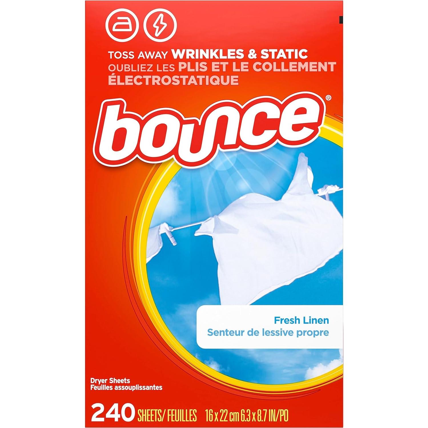 Hojas de Secadora Bounce Suavizante Tela Lino Fresco 240 Unidades