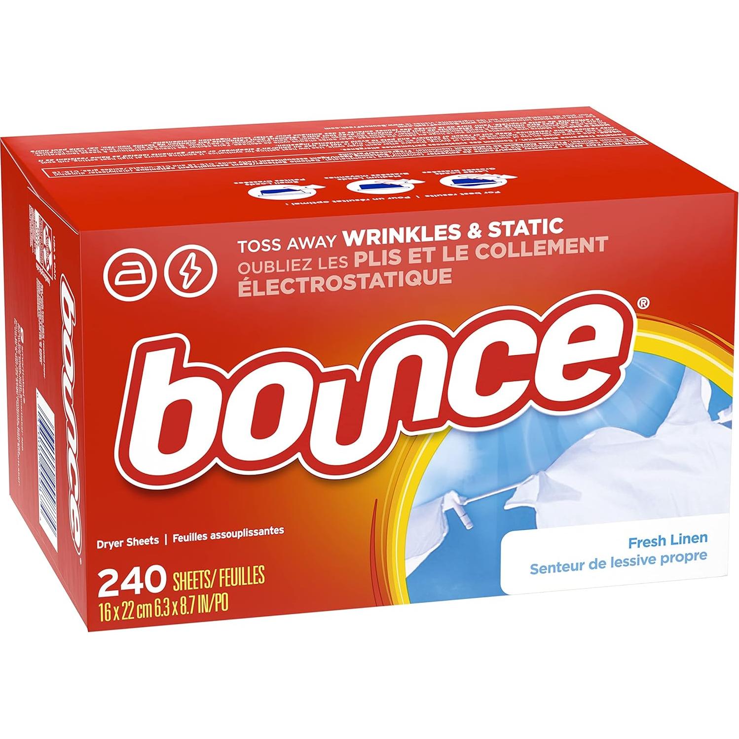 Hojas de Secadora Bounce Suavizante Tela Lino Fresco 240 Unidades