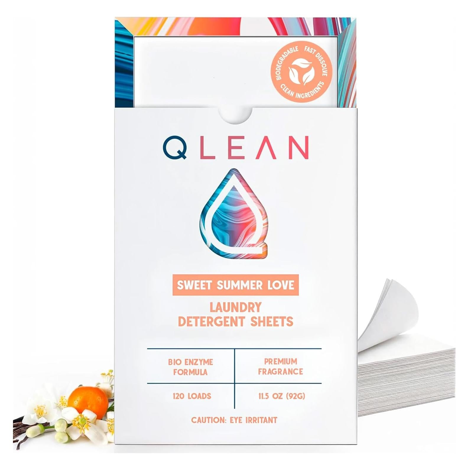 Hojas de Detergente QLEAN 120 Lavados Amor de Verano Dulce