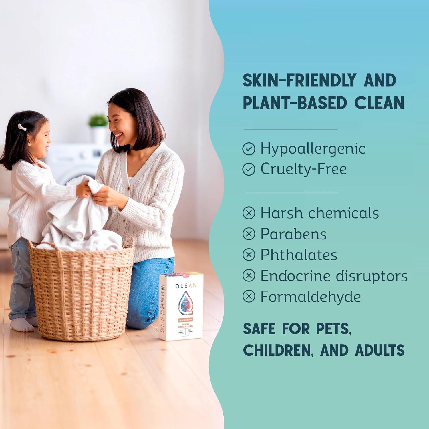 Hojas de Detergente QLEAN 120 Lavados Amor de Verano Dulce