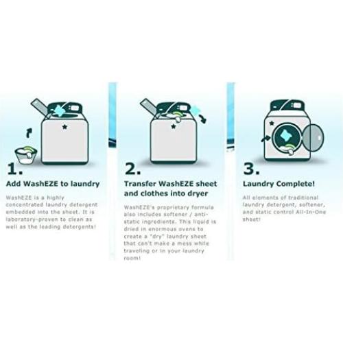 Hoja de Jabón Detergente WashEZE Sin Fragancia - 20 Cargas