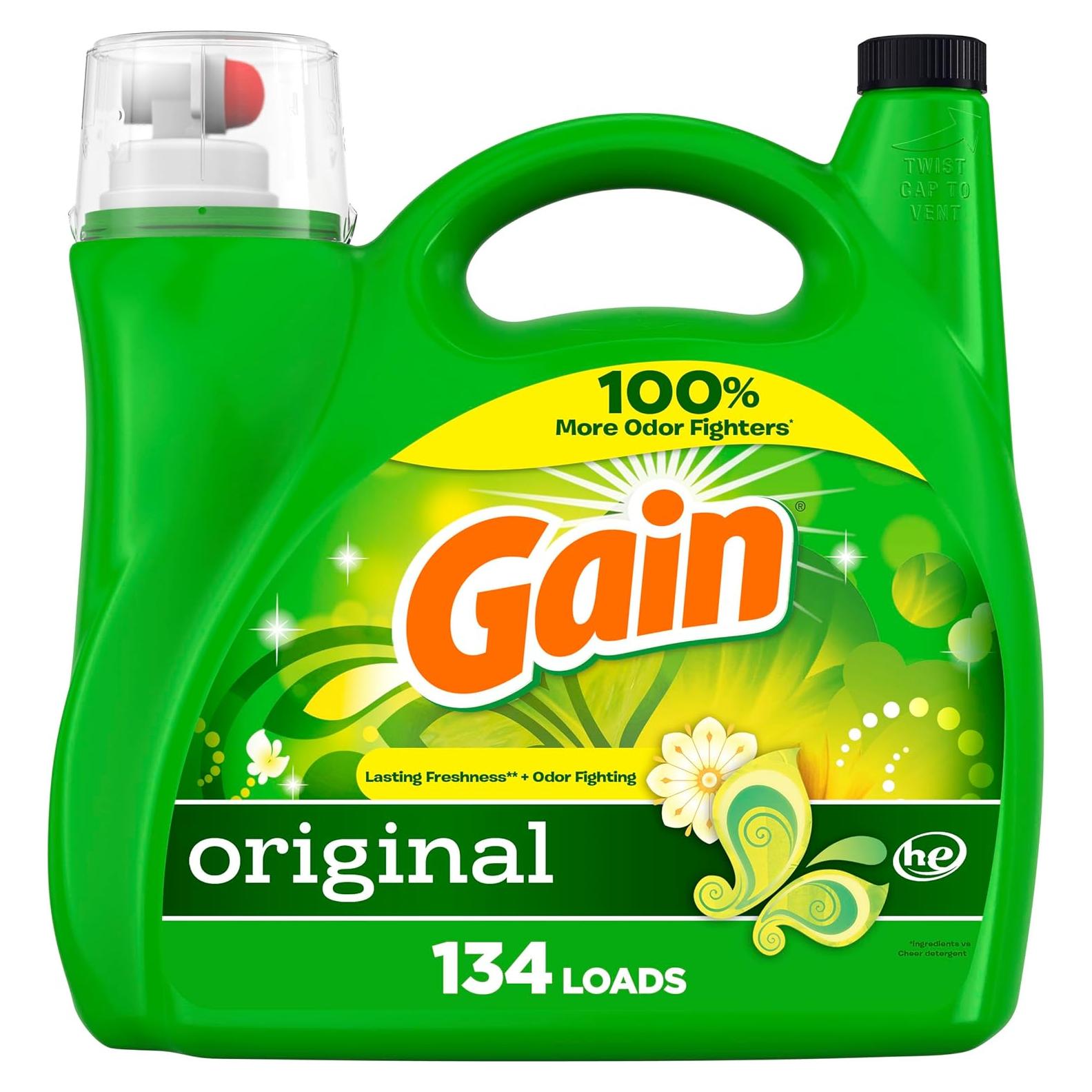 Detergente Líquido para Ropa Gain Original 5.74 L, 134 Cargas