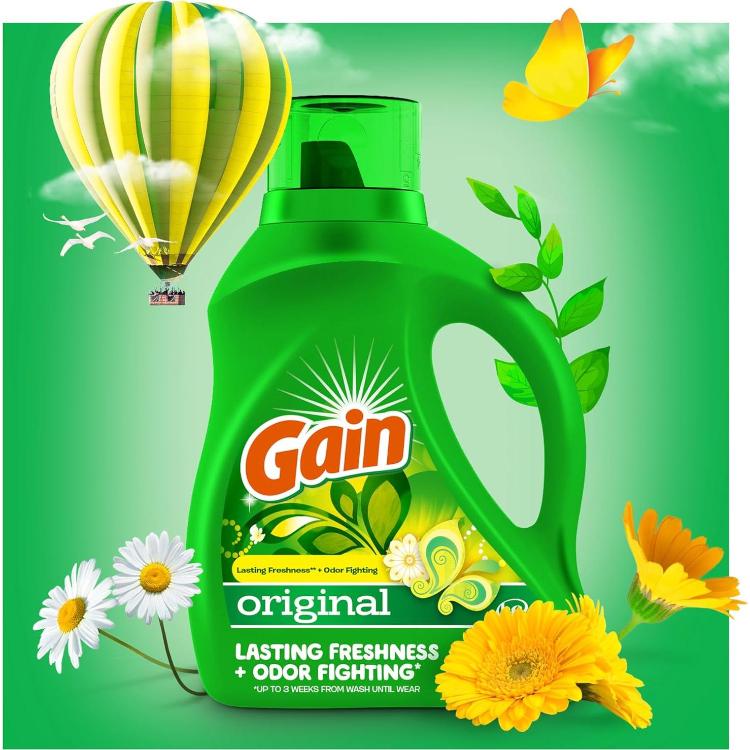 Detergente Líquido para Ropa Gain Original 5.74 L, 134 Cargas