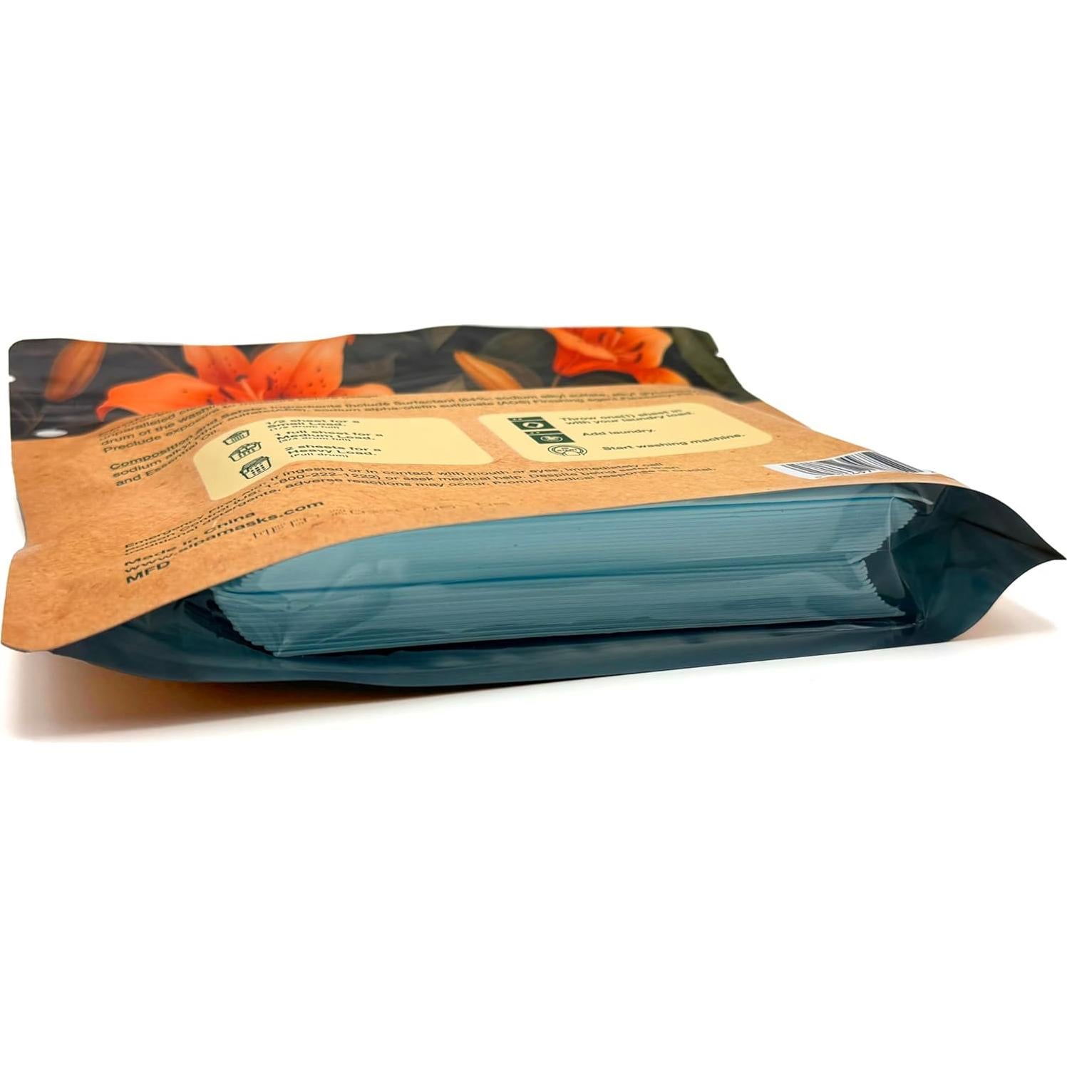 Hojas de Detergente para Ropa SIPA - 30 Hojas, Aroma Lirio