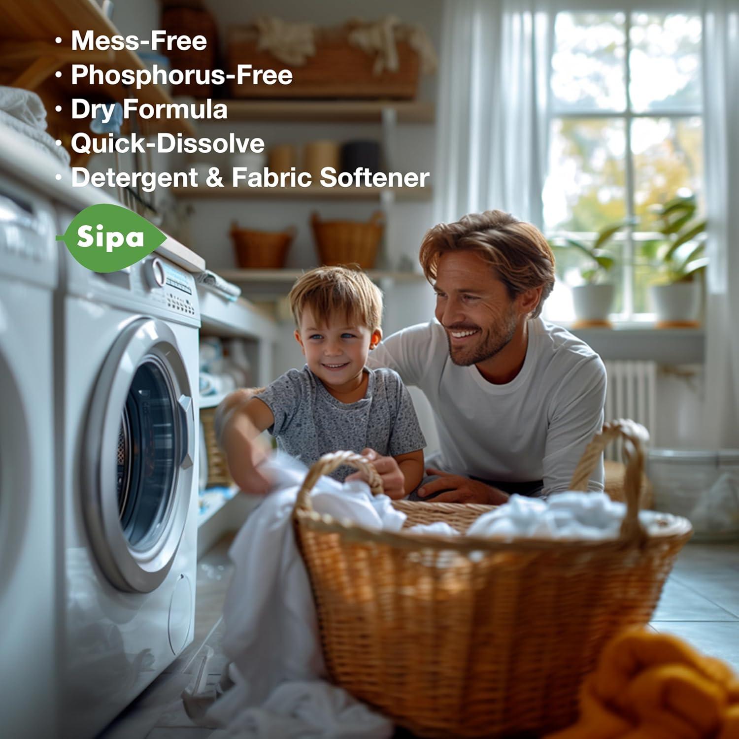 Hojas de Detergente para Ropa SIPA - 30 Hojas, Aroma Lirio