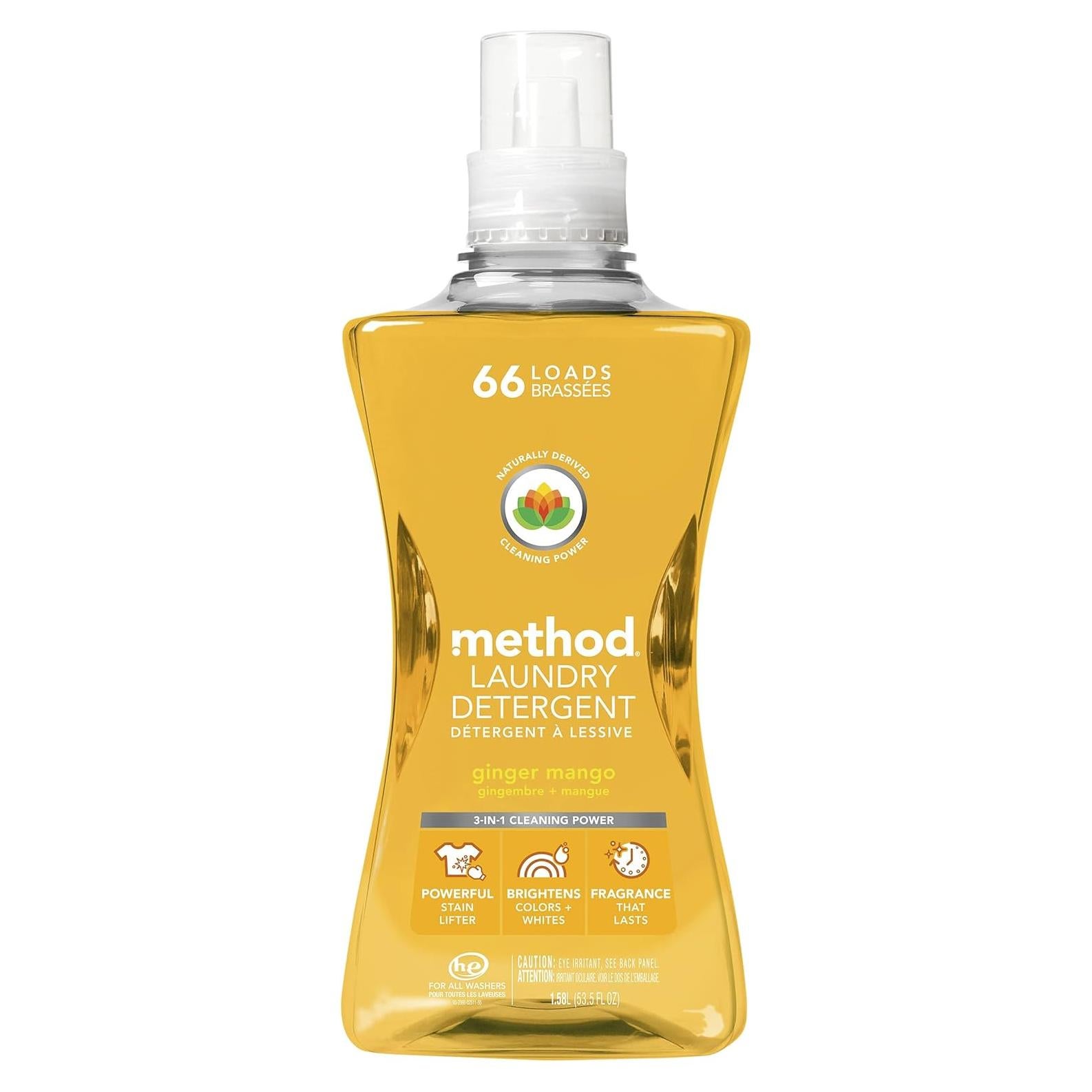 Detergente Líquido para Ropa Method 1.58L Jengibre y Mango