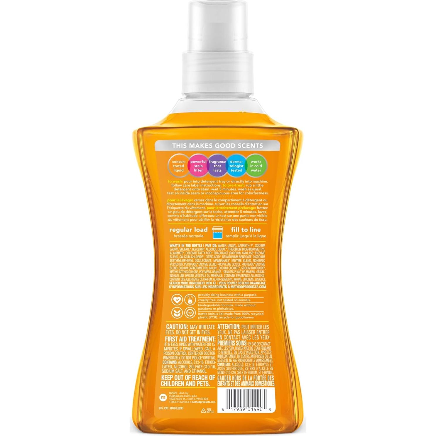 Detergente Líquido para Ropa Method 1.58L Jengibre y Mango