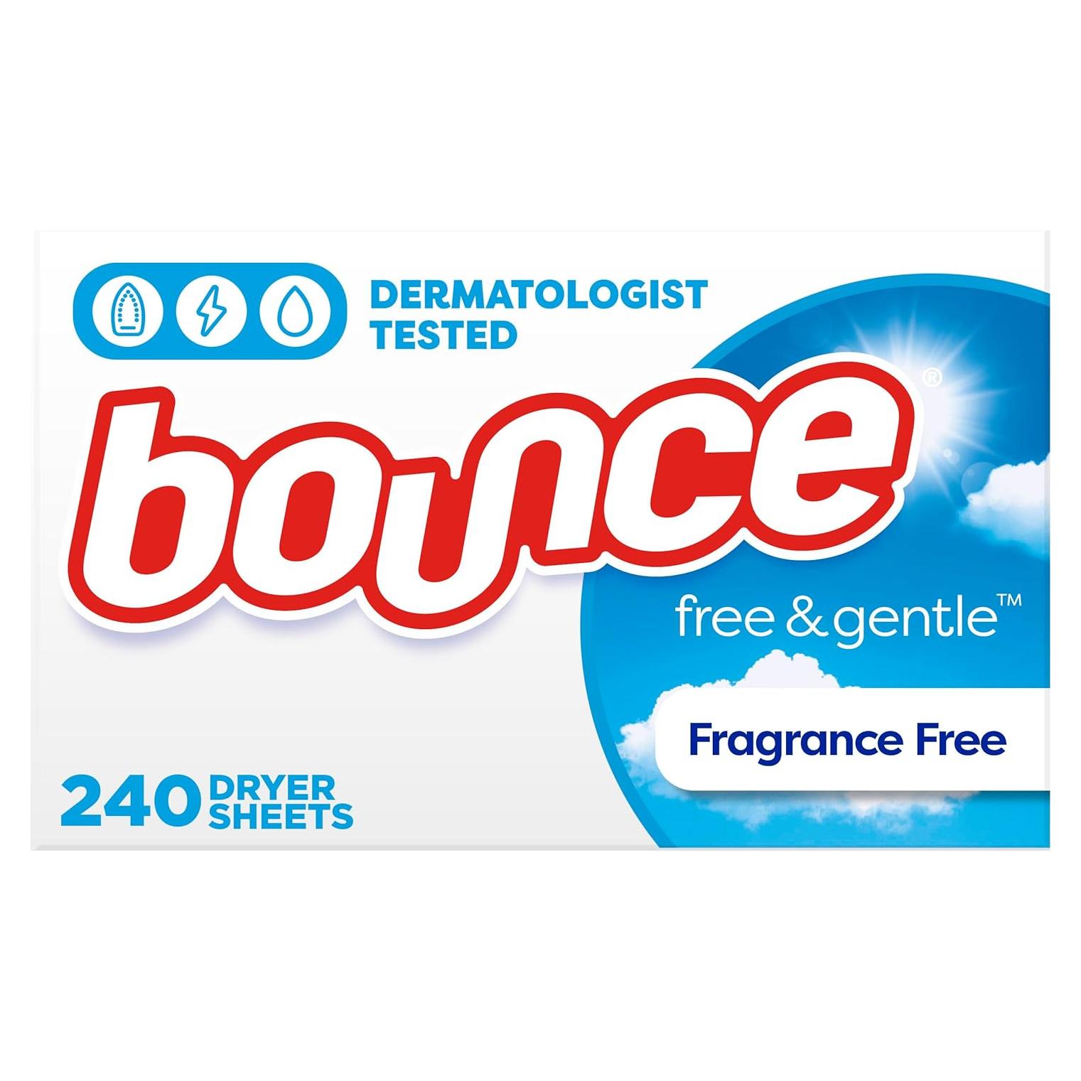 Hojas para Secadora Bounce Libre y Suave 240 Unidades Hipoalergénicas