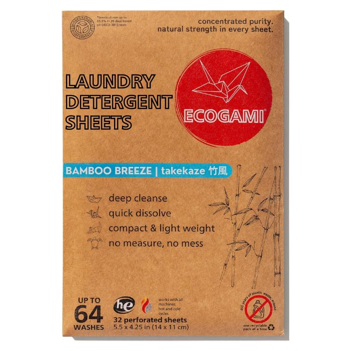 Hojas de Detergente Ecogami - 32 Hojas Biodegradables