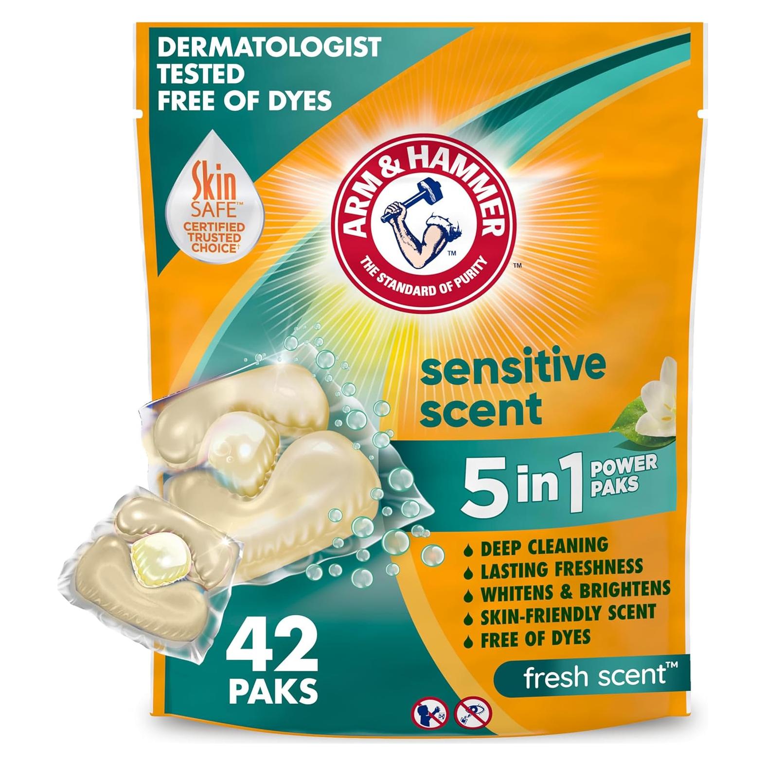 Detergente de Lavandería ARM & HAMMER 5-en-1 42 Paks Hipoalergénico
