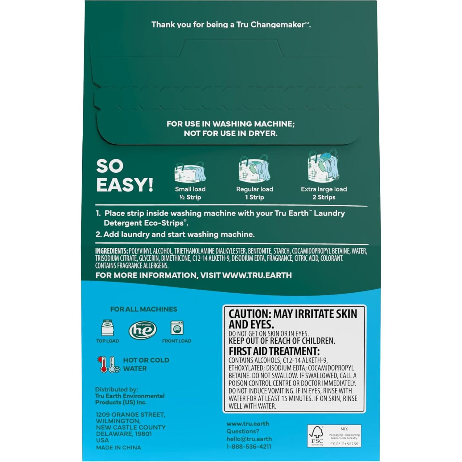 Hojas de Suavizante de Tela Tru Earth 50 Unidades Lino