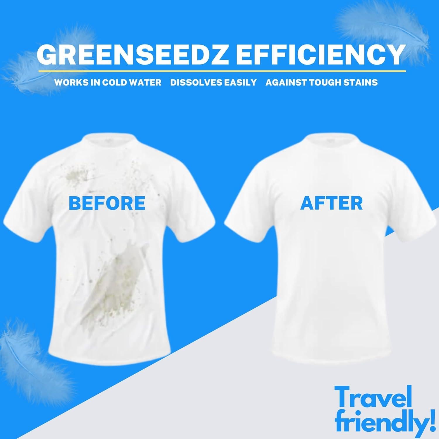 Detergente en Hojas Biodegradable Greenseedz - 50 Hojas, Sin Fragancia