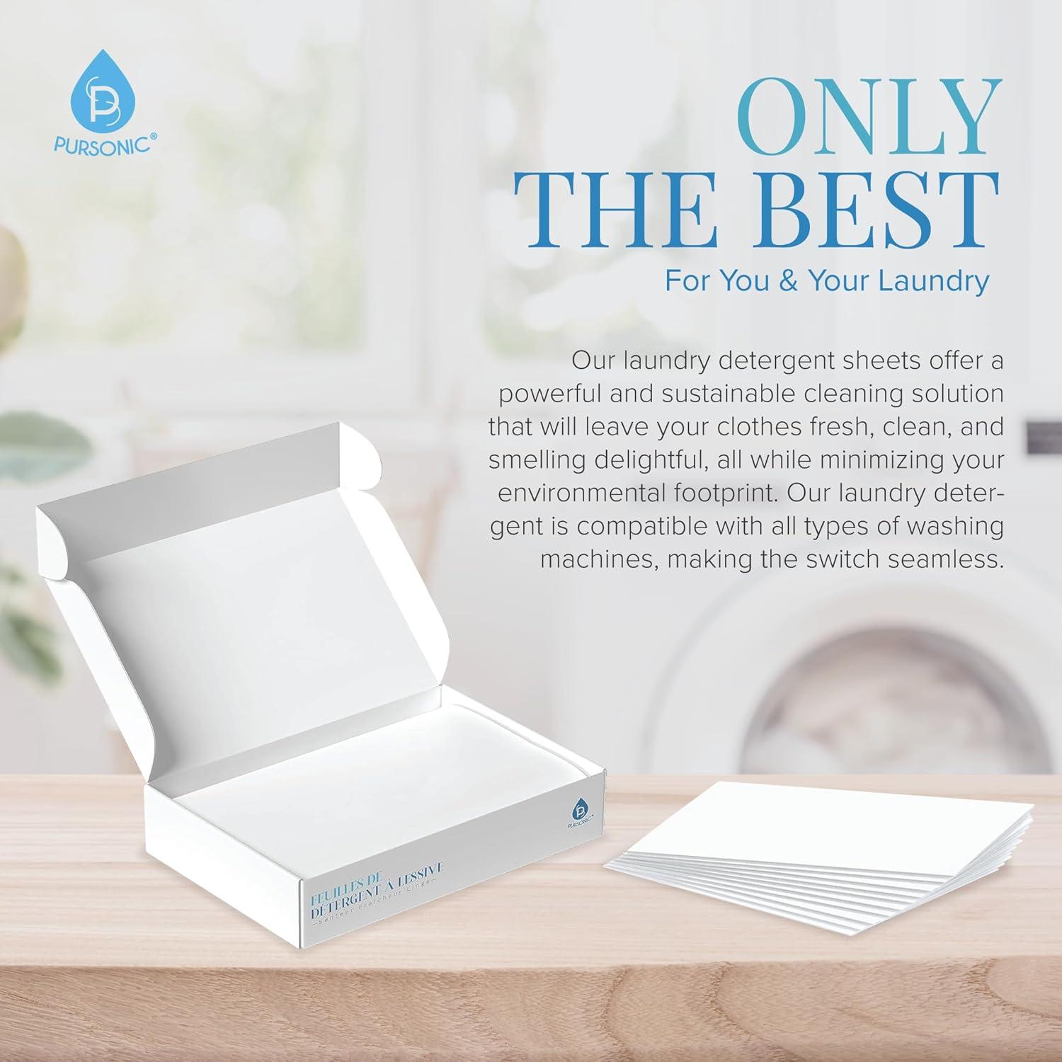 Hojas de detergente Pursonic Eco - 30 hojas para 60 cargas
