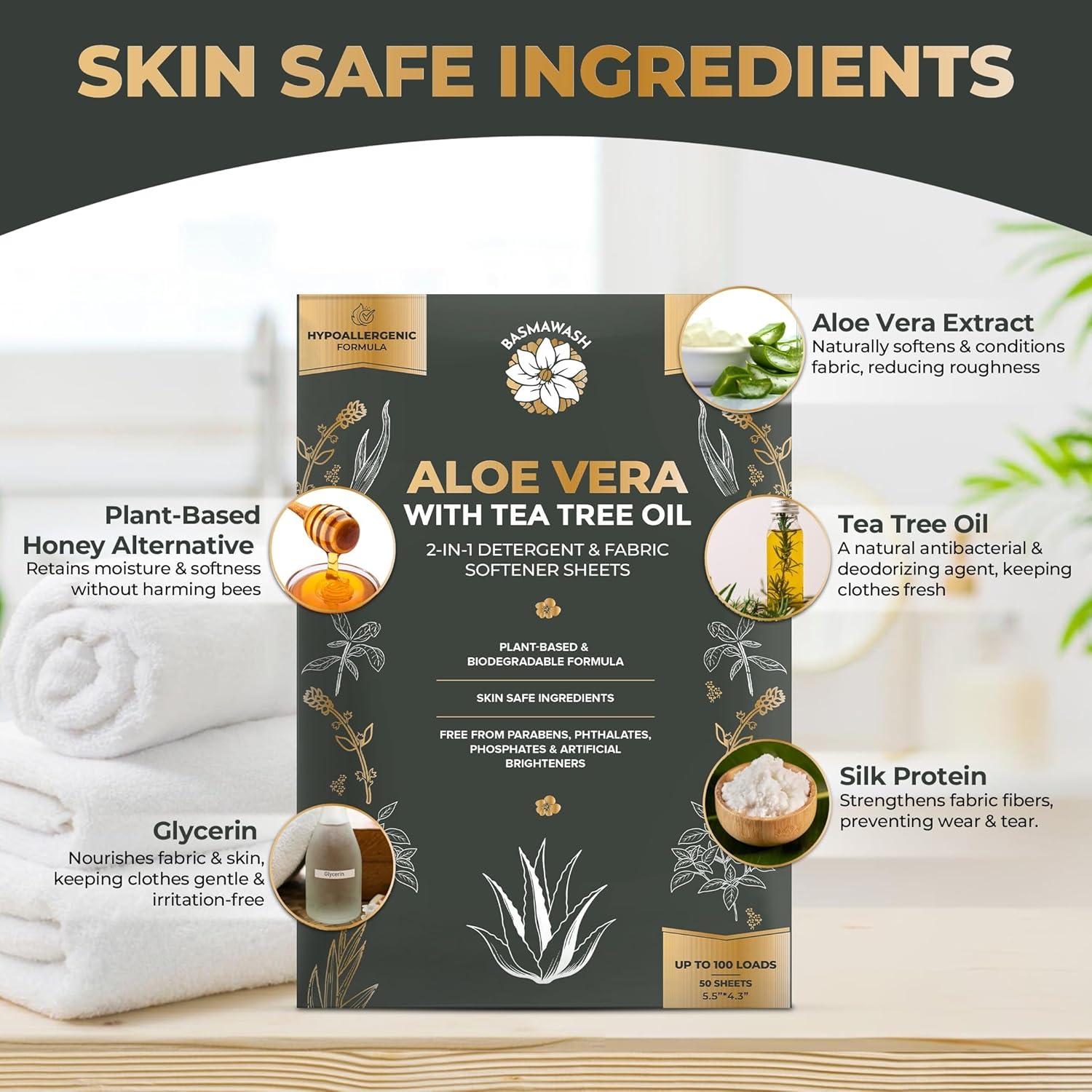 Hojas de Lavandería Ecológicas Basmawash 50 Unidades 2 en 1