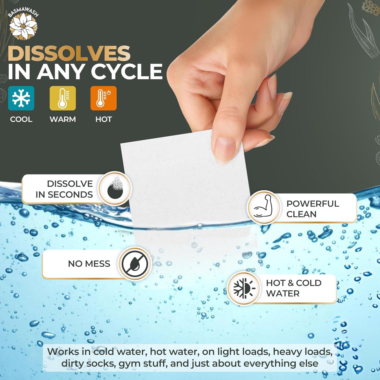 Hojas de Lavandería Ecológicas Basmawash 50 Unidades 2 en 1