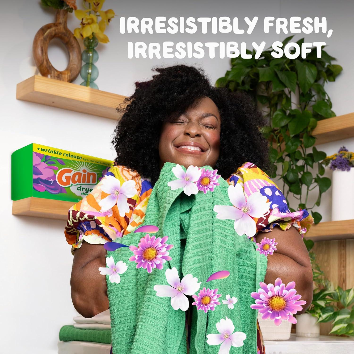 Hojas de Secadora Gain Brisa Nocturna 240 Unidades Suavizante