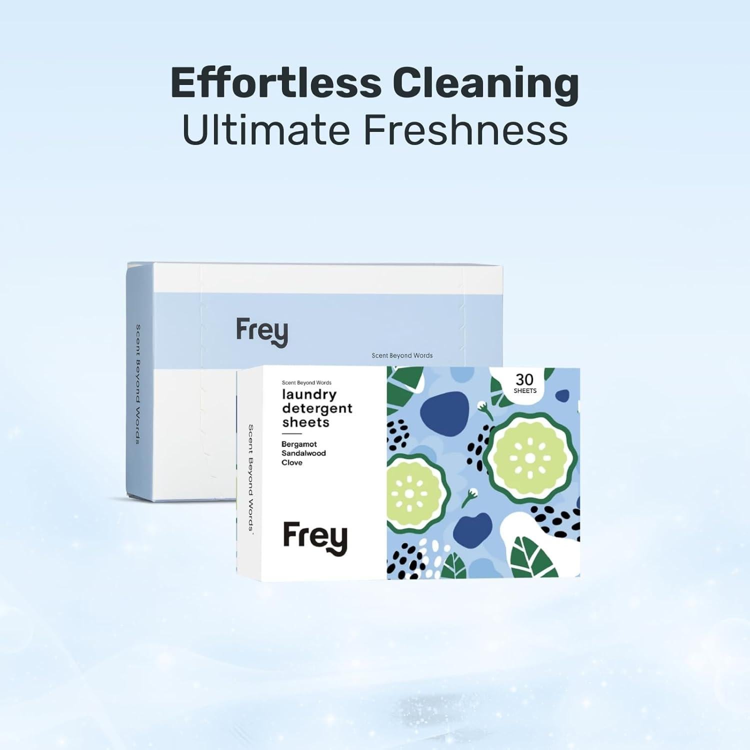 Detergente para Ropa FREY + Hojas Secadora 60 Unidades Aroma Bergamota