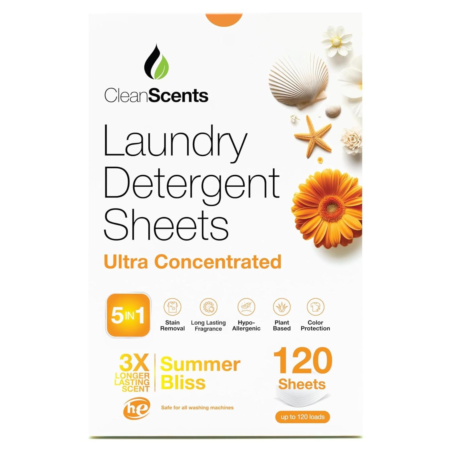 Hojas de Detergente para Ropa Bio Essentials 120 Hojas