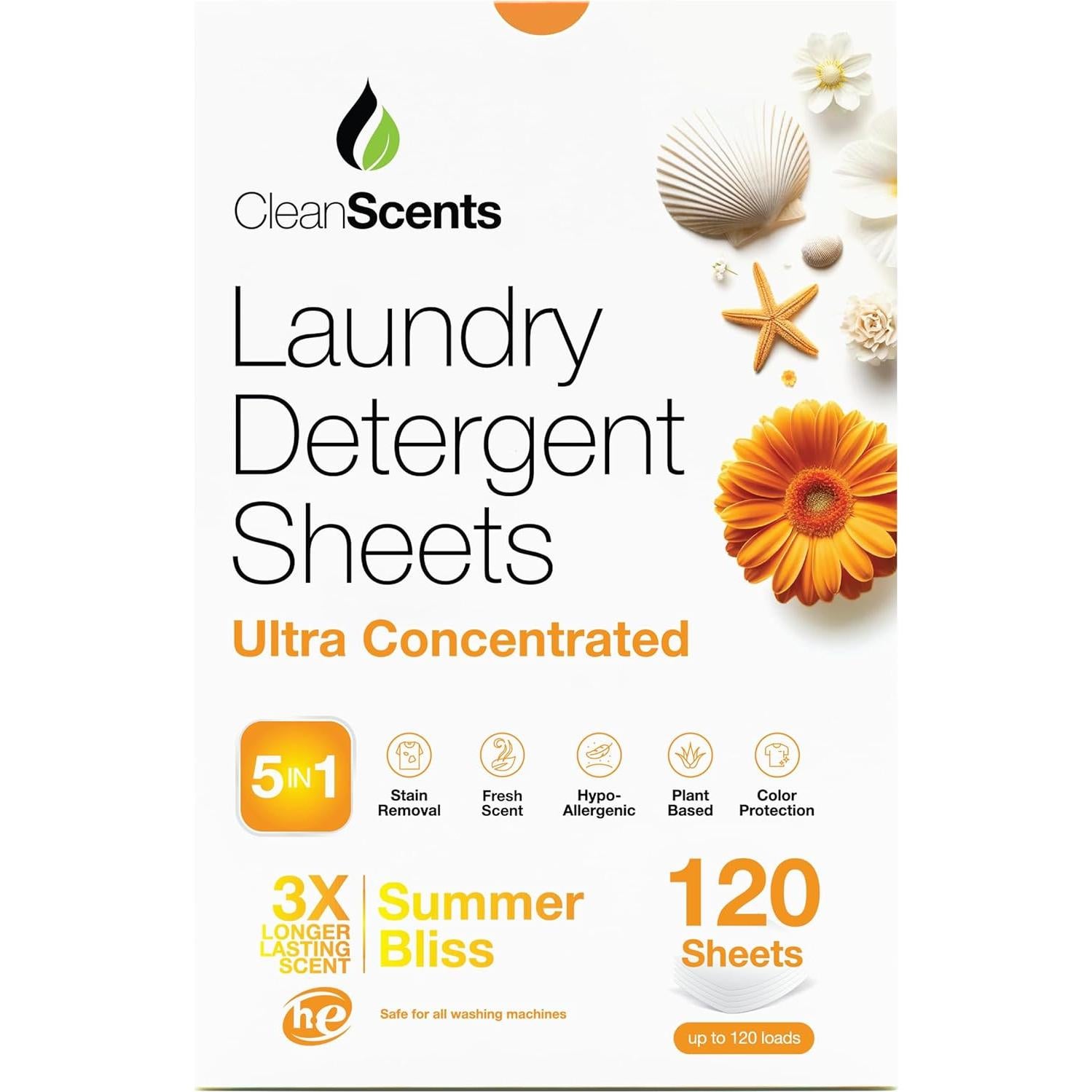 Hojas de Detergente para Ropa Bio Essentials 120 Hojas