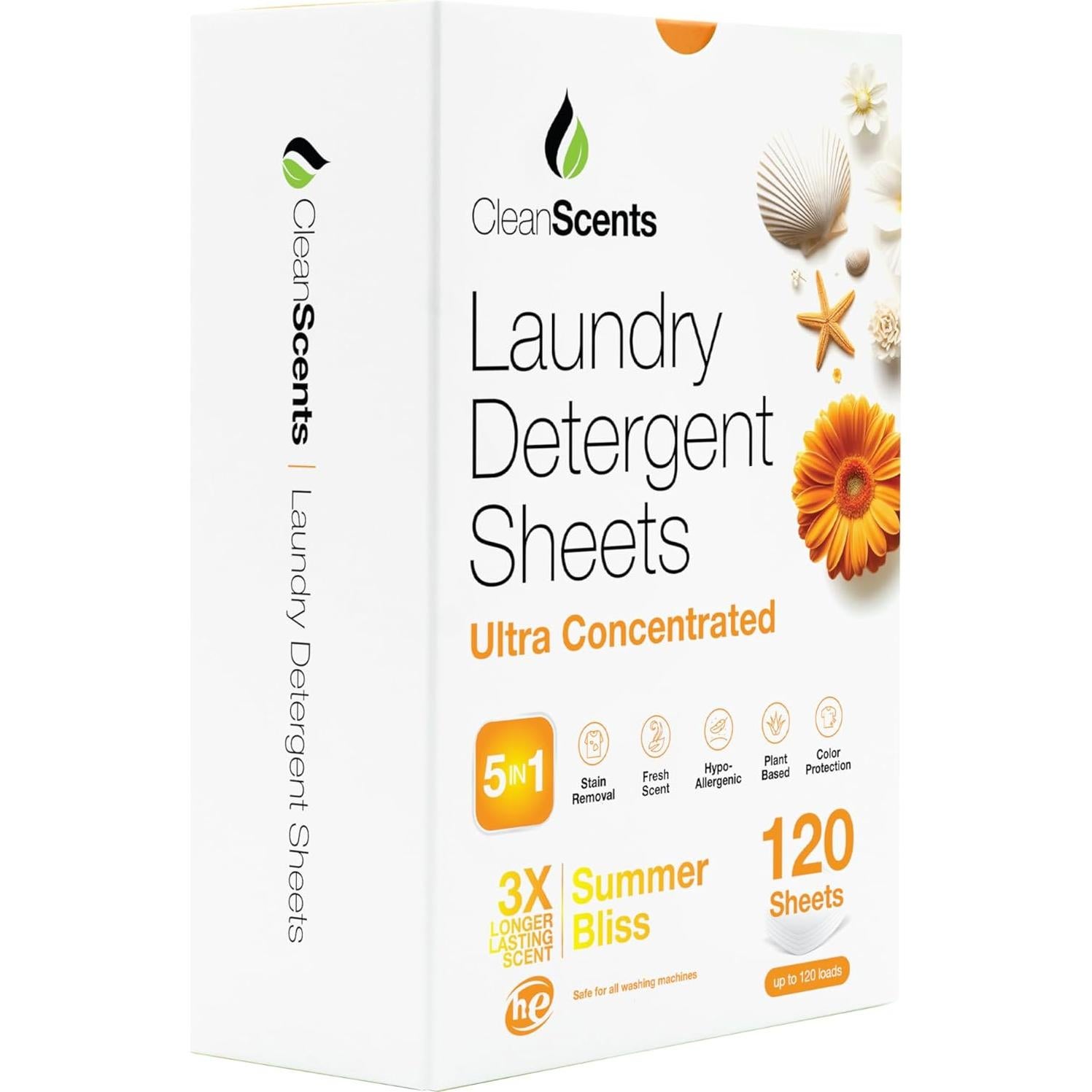 Hojas de Detergente para Ropa Bio Essentials 120 Hojas