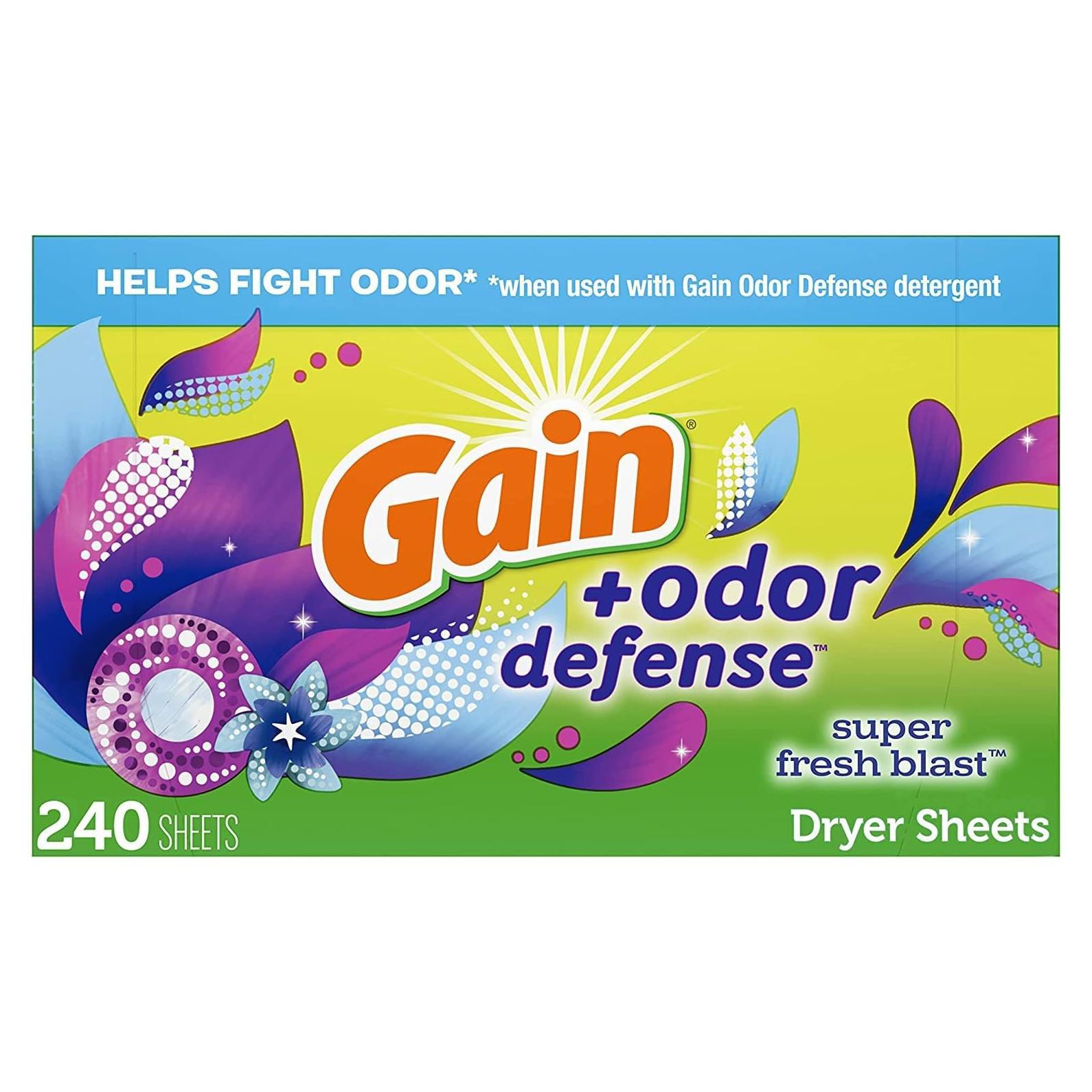Hojas para Secadora Gain + Defensa contra Olores 240 ct