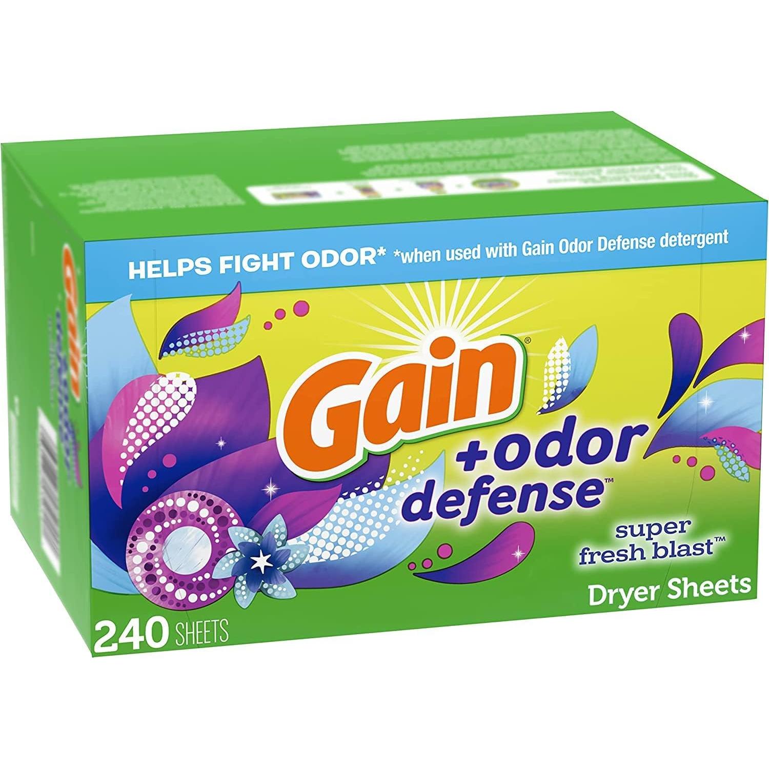 Hojas para Secadora Gain + Defensa contra Olores 240 ct