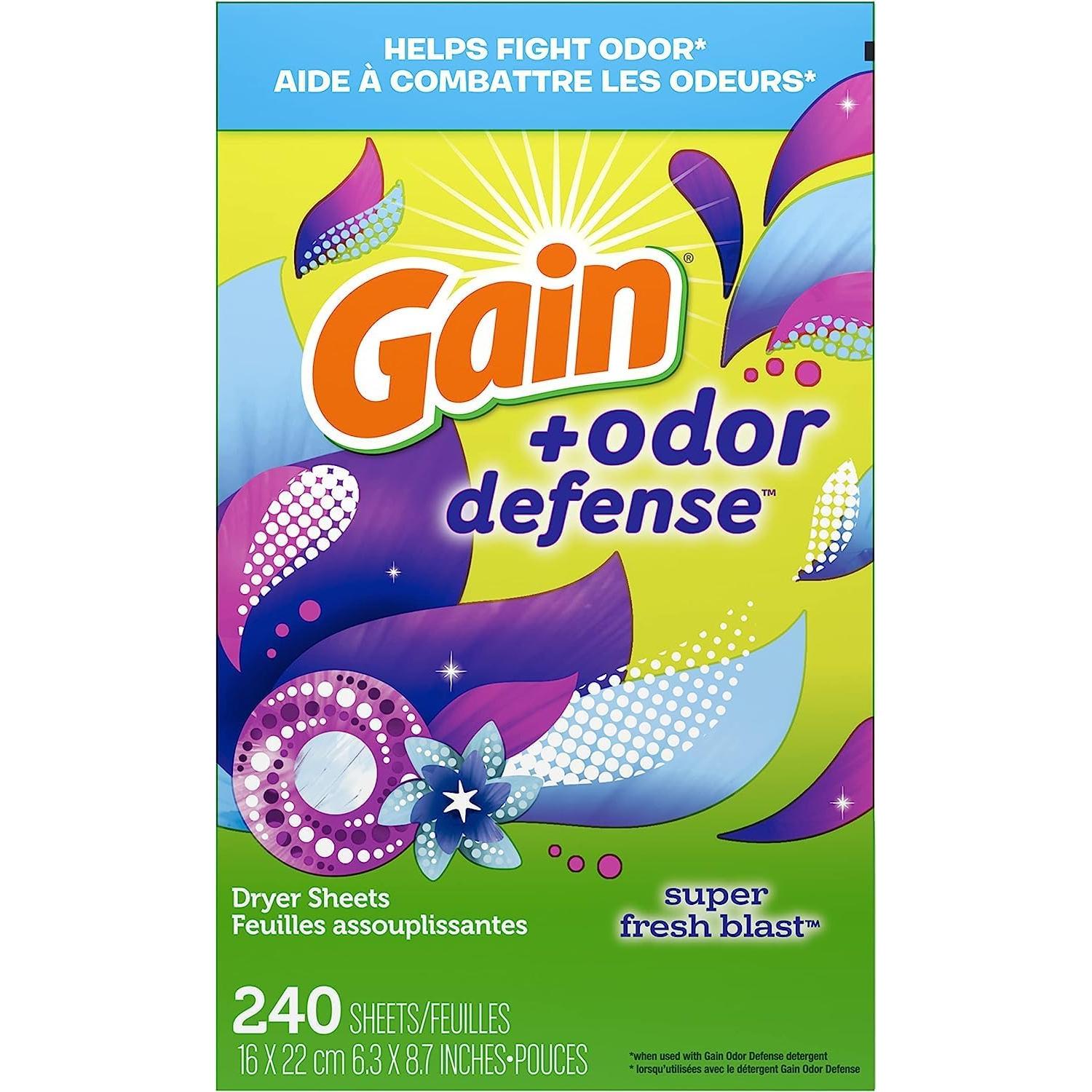 Hojas para Secadora Gain + Defensa contra Olores 240 ct