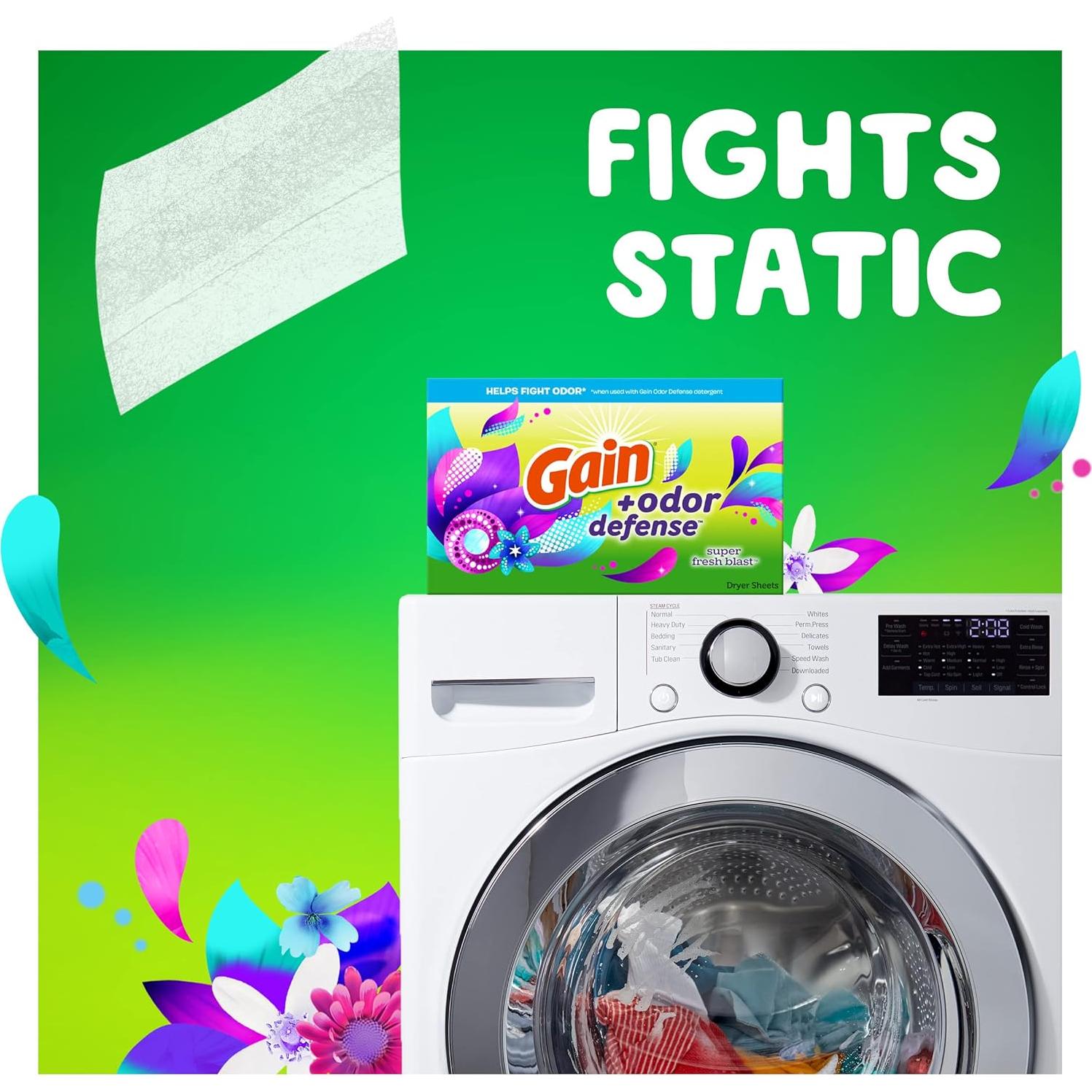 Hojas para Secadora Gain + Defensa contra Olores 240 ct