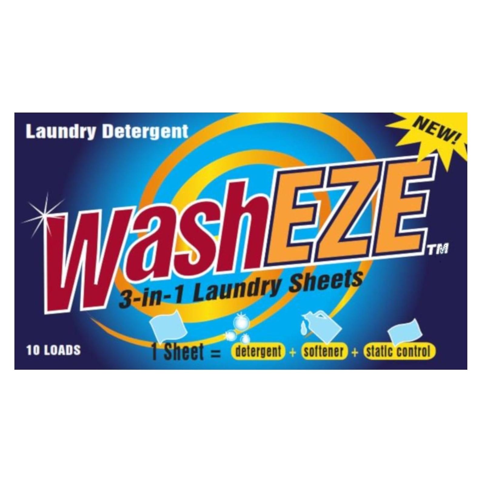 Hojas de detergente 3 en 1 WashEZE - 20 cargas aroma fresco