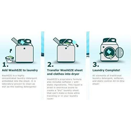 Hojas de detergente 3 en 1 WashEZE - 20 cargas aroma fresco