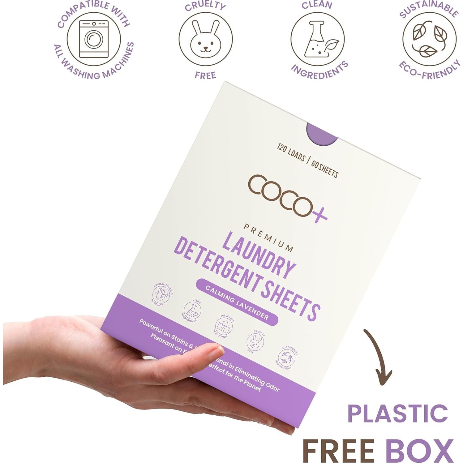 Hojas de Detergente para Ropa COCO+ Lavanda - 120 Cargas