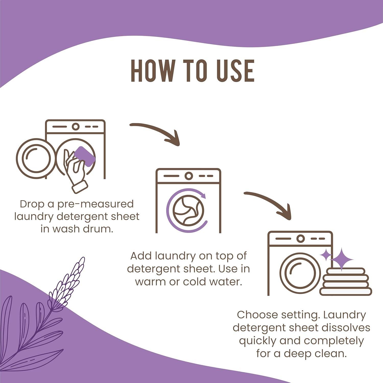 Hojas de Detergente para Ropa COCO+ Lavanda - 120 Cargas