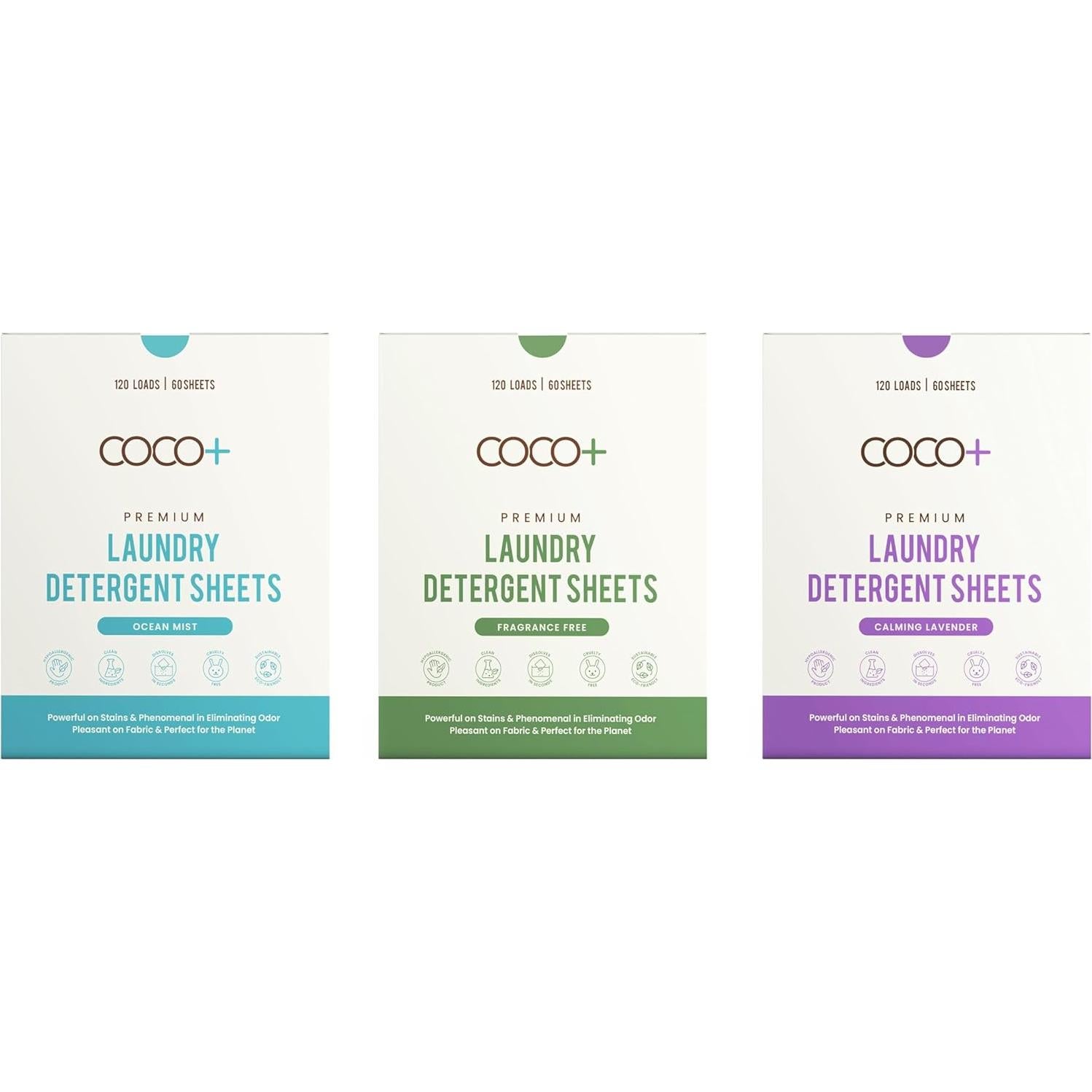 Hojas de Detergente para Ropa COCO+ Lavanda - 120 Cargas