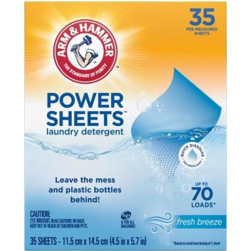 Hojas de detergente para ropa Arm & Hammer Power, 210 cargas