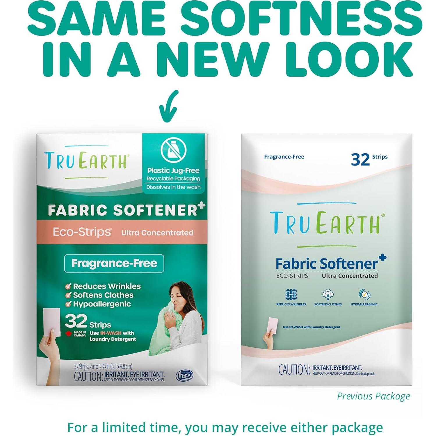 Hojas de detergente y suavizante Tru Earth 32 unidades sin fragancia