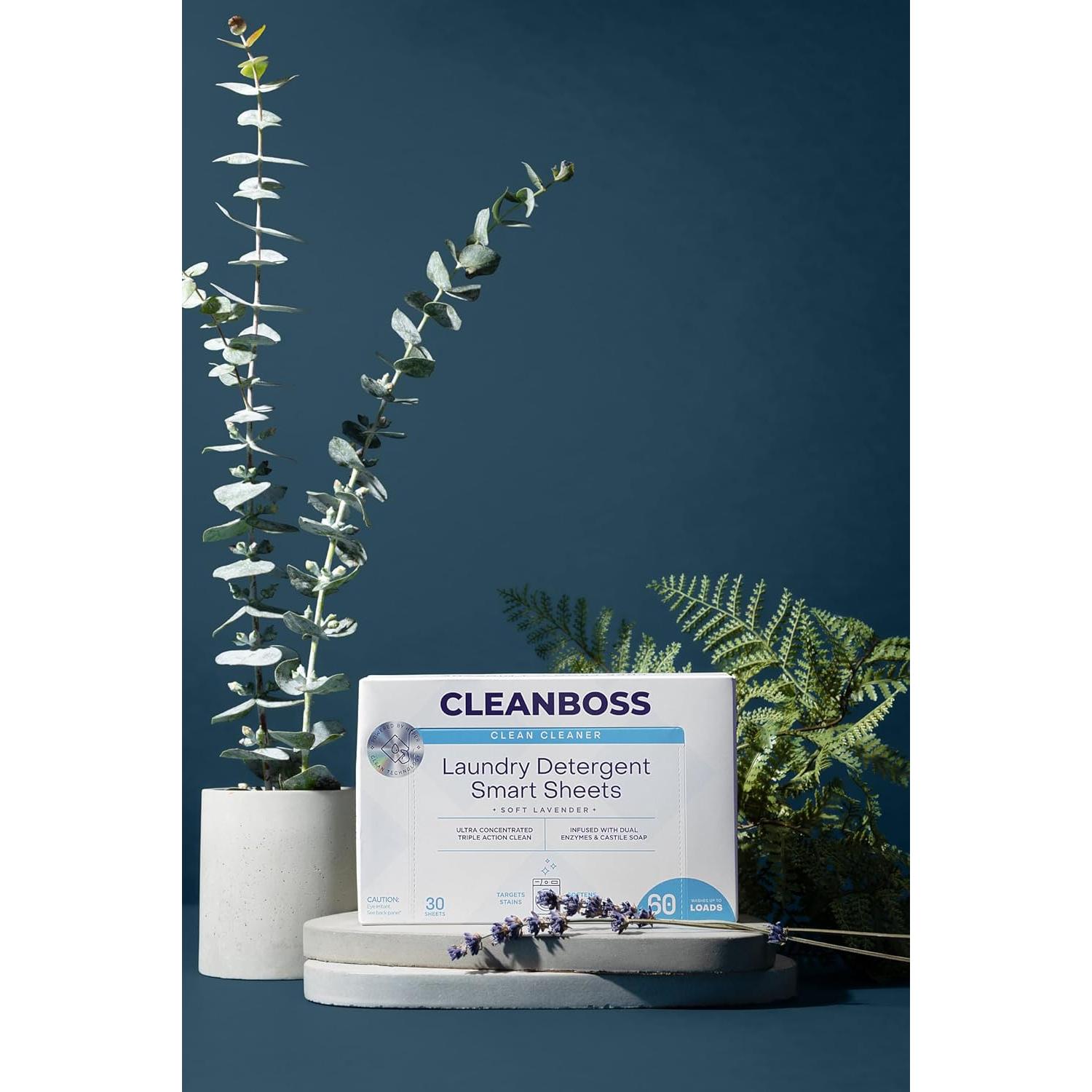 Hojas de detergente CleanBoss - 30 hojas hipoalergénicas