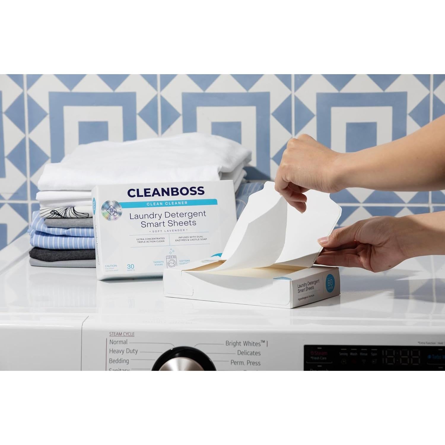 Hojas de detergente CleanBoss - 30 hojas hipoalergénicas