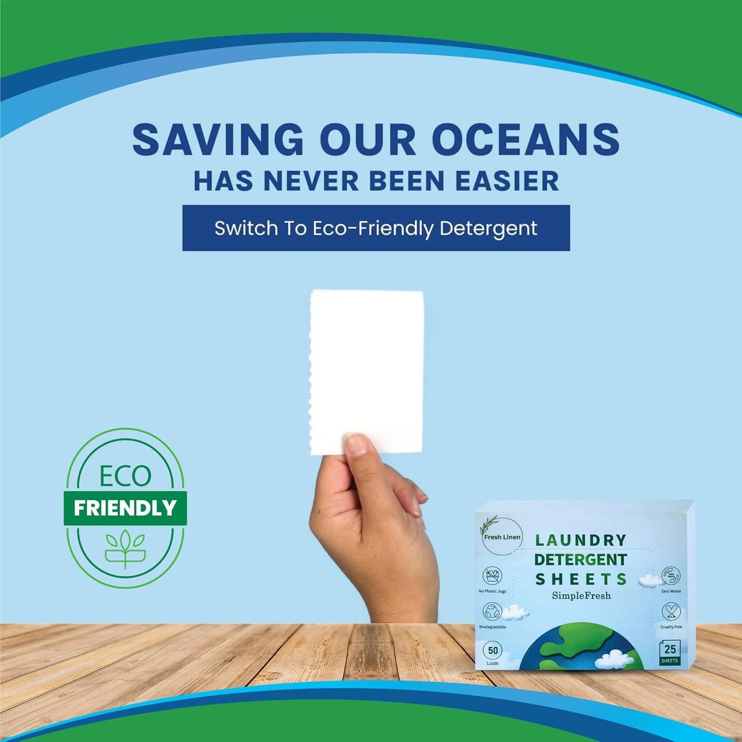 Hojas de Lavandería Ecológicas Simple Fresh 25 Unidades Lino Fresco