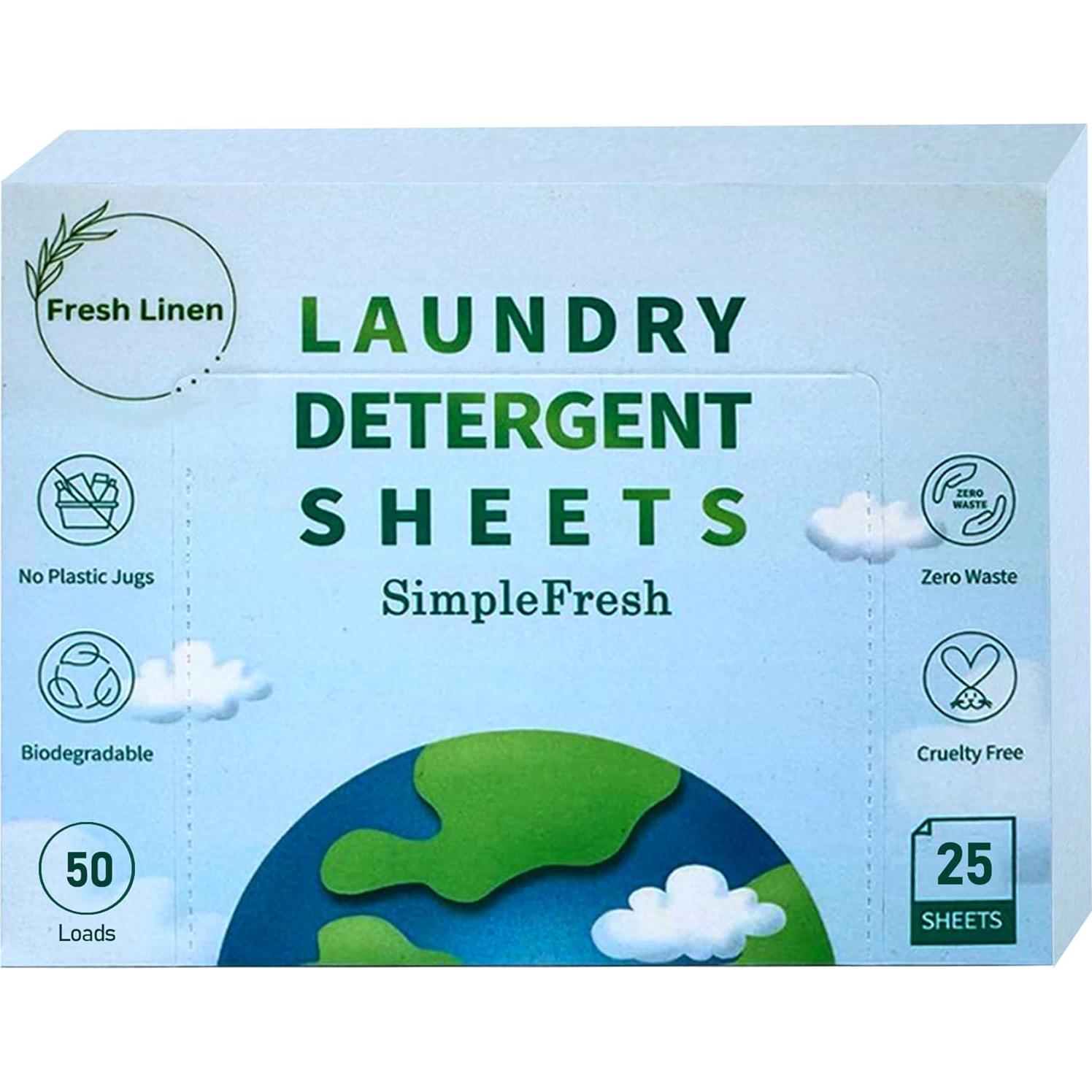 Hojas de Lavandería Ecológicas Simple Fresh 25 Unidades Lino Fresco