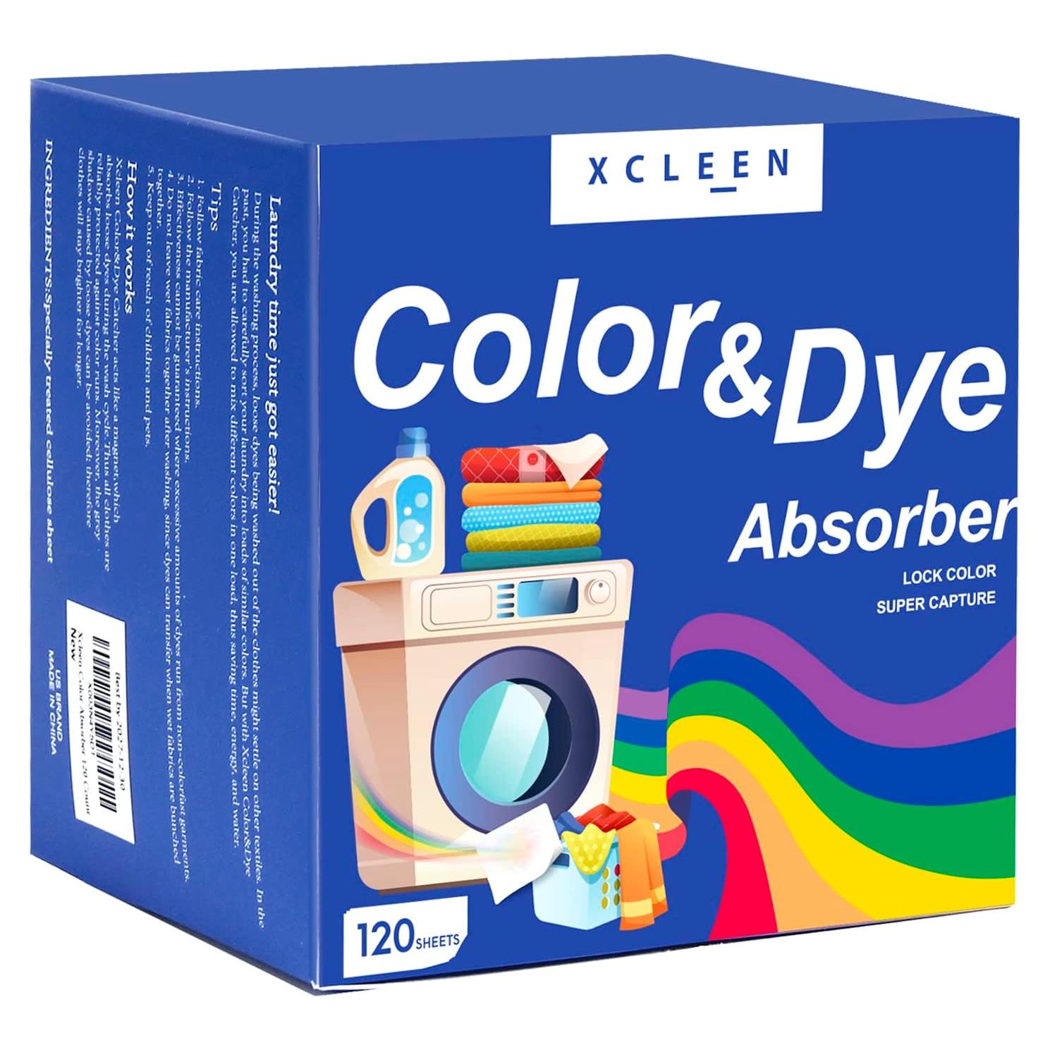 Hojas Absorbentes de Color Xcleen 120 Unidades para Lavandería