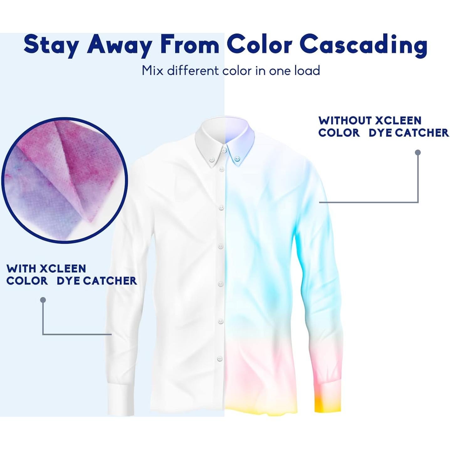 Hojas Absorbentes de Color Xcleen 120 Unidades para Lavandería